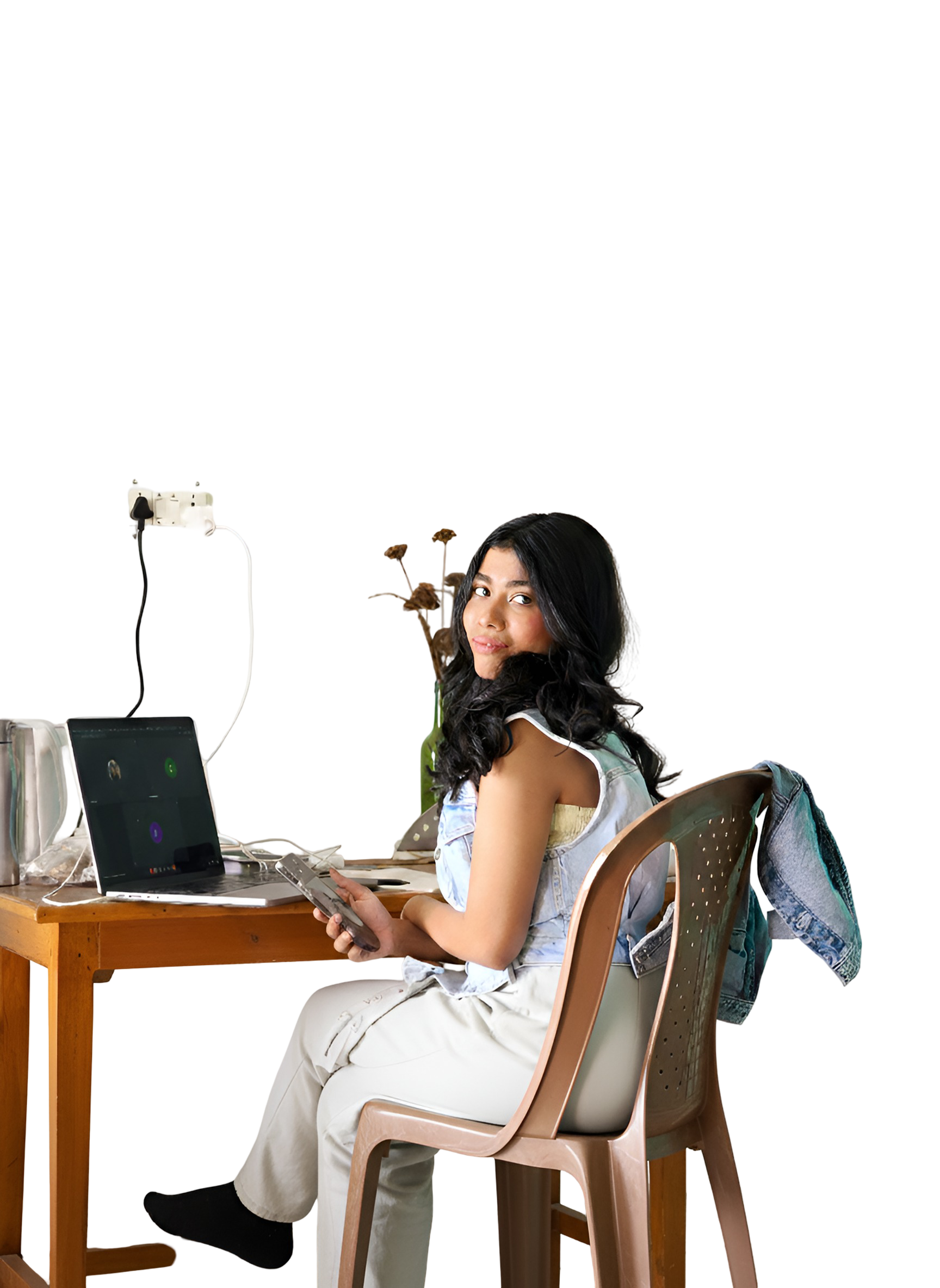 Influencer working at desk